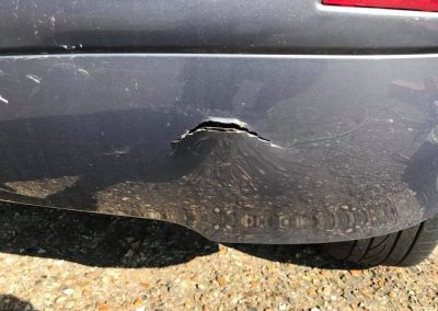 Car cracked bumper