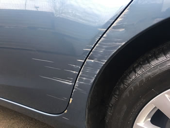 Car paint scratches